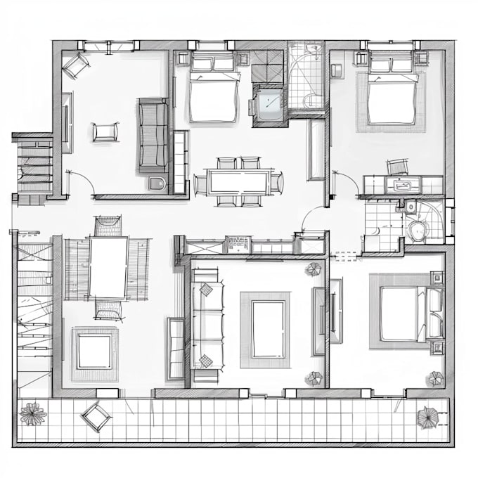 Gig Preview - Draw 2d floor plan design for you need