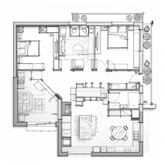 Gig Preview - Do architectural 2d floor plan drawing