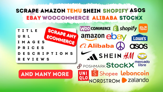 Gig Preview - Scrape shopify, woocommerce, amazon, ebay, alibaba, stockx, temu, any ecommerce