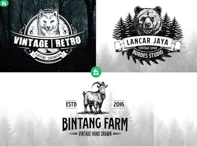 Gig Preview - 3 outstanding vintage retro, classic, hipster, outdoor, business logo design