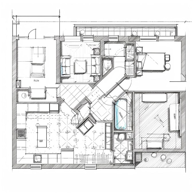 Gig Preview - Your 2d floor plan in autocad 2d