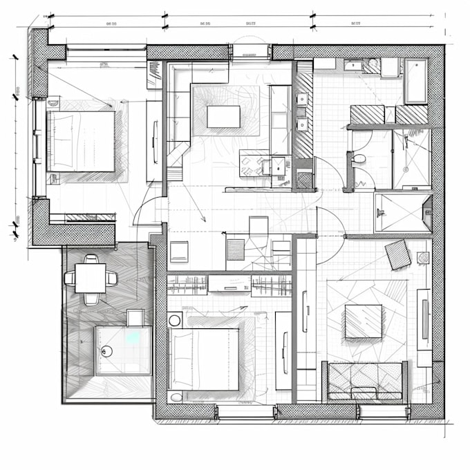 Gig Preview - Do 2d floor plan drawing for your area