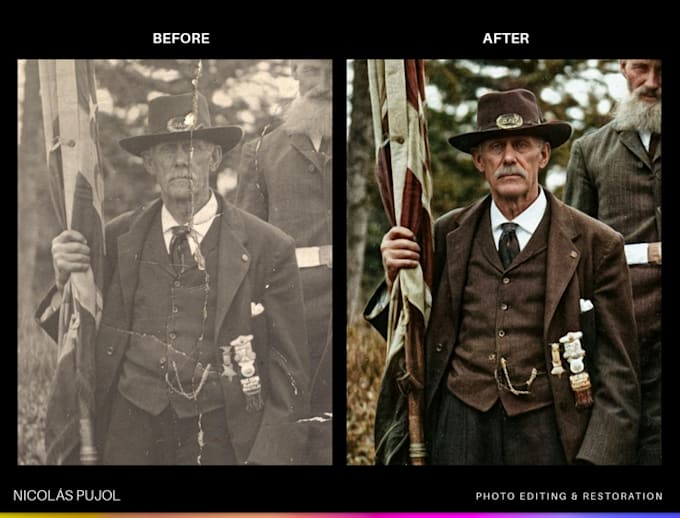 Gig Preview - Restore, edit, sharp , and colorize your old photos