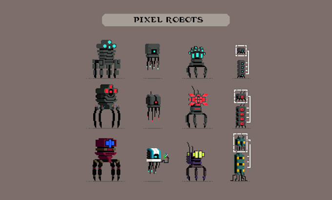 Gig Preview - Design pixel art vehicles, mechs and robots