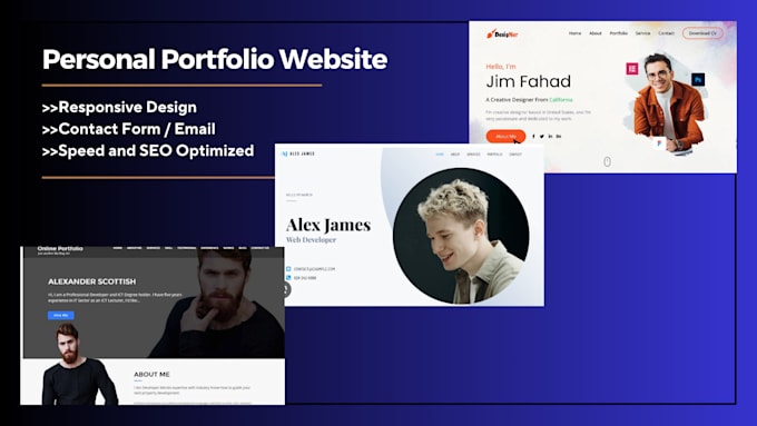 Gig Preview - Design your professional portfolio, CV, or resume website using wordpress