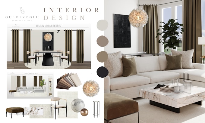 Gig Preview - Create your interior design, 2d floor plan and shopping list