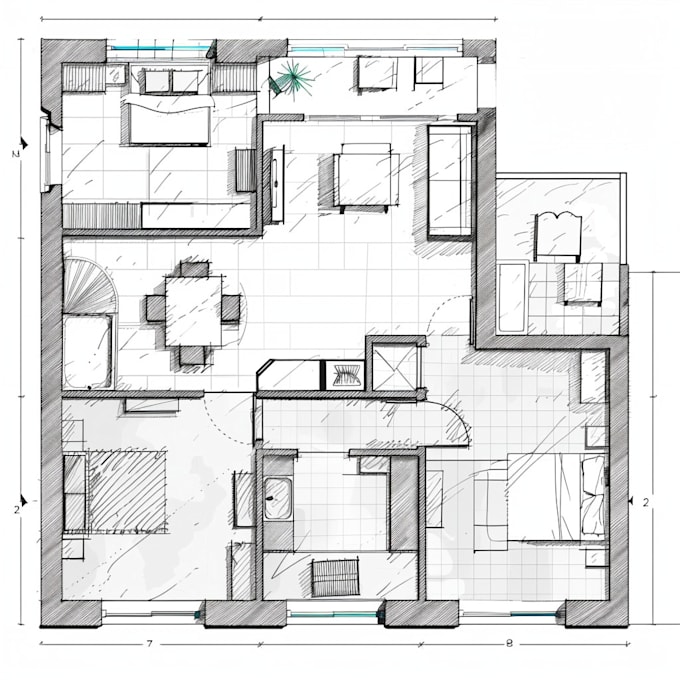 Bestseller - do your architectural 2d floor plan in autocad