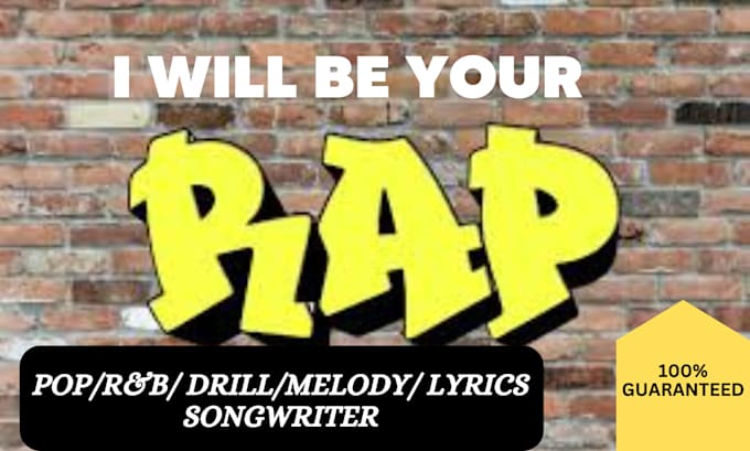 Gig Preview - Be your songwriter for rap, rnb, or pop song, UK drill melody and lyrics