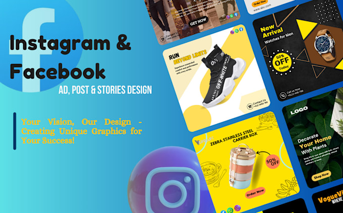 Gig Preview - Do creative facebook and instagram ad post, ad images, instagram canva post