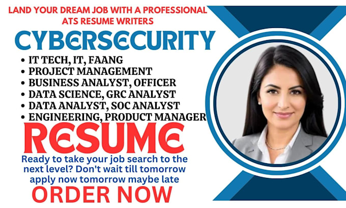 Gig Preview - Write cyber security, data science, soc analyst, officer, grc analyst, resume