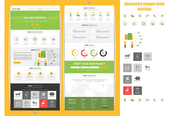 Gig Preview - Separate images from your website mockup in png formats