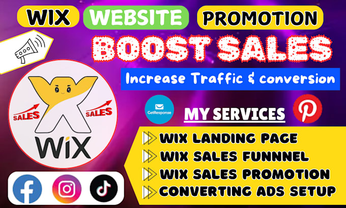 Bestseller - boost wix website sales, wix website promotion, wix sales funnel, landing page