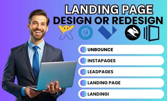 Gig Preview - Create landing page with landingi, leadpages, unbounce, conventri, instapages