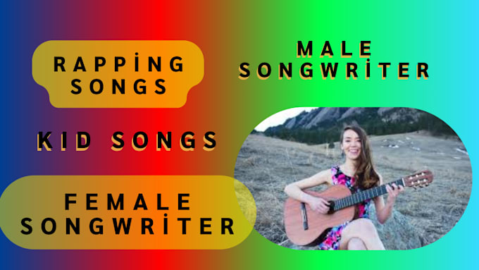 Gig Preview - Be your male songwriter, rap songwriter and vocalist, children songwriter