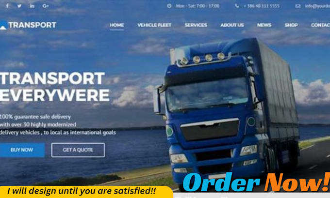 Gig Preview - Create dispatch freight transport cargo freight broker moving company website