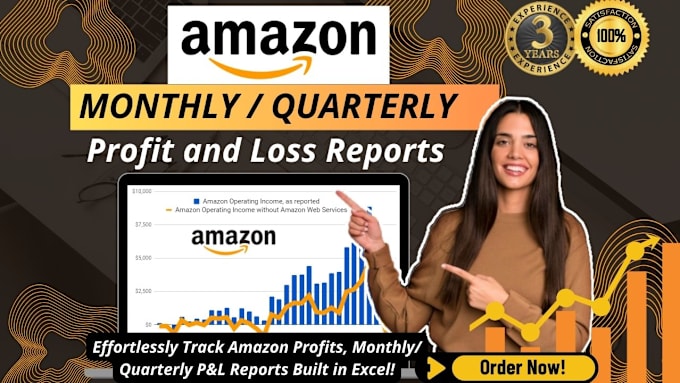 Gig Preview - Create a monthly or quarterly profit and loss report for your amazon business