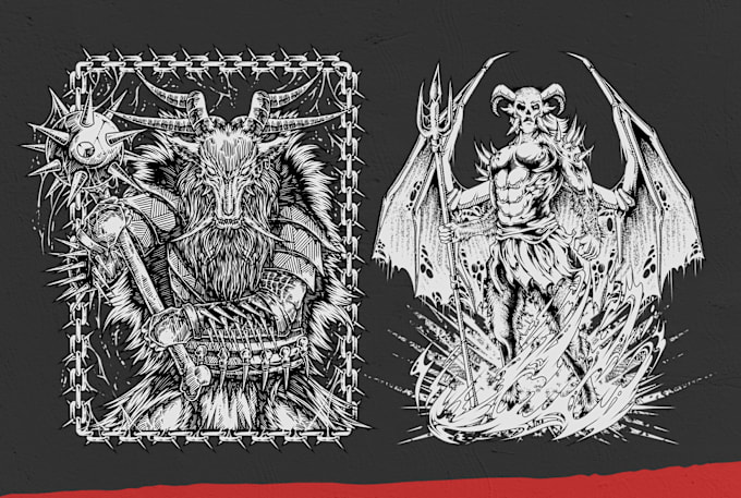 Gig Preview - Draw metal artwork horror dark art illustration