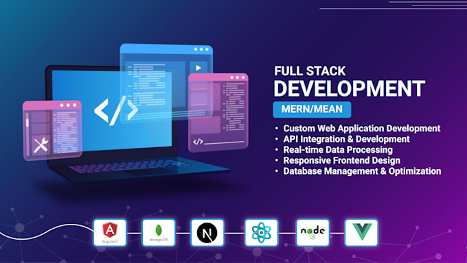 Gig Preview - Develop full stack mean and mern development, nodejs API development