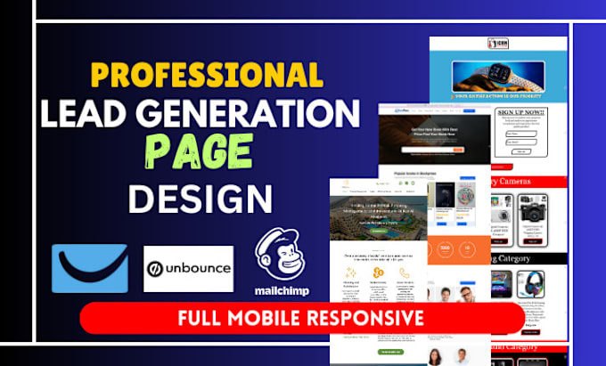 Gig Preview - Design getresponse landing page, website, sales funnel, mailchimp email campaign