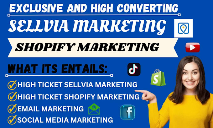 Gig Preview - High ticket shopify marketing dropshipping store and sellvia