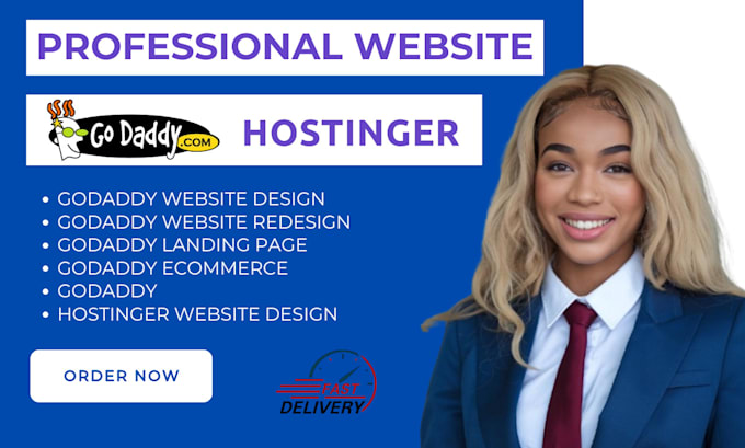 Gig Preview - Do professional godaddy website design and hostinger website redesign godaddy