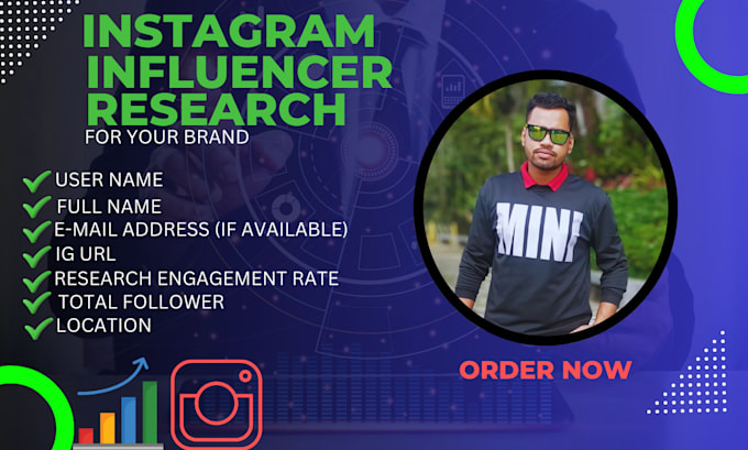 Gig Preview - Do instagram influencers research list builder