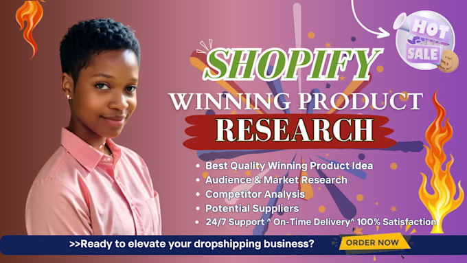 Gig Preview - Do shopify dropshipping product research to find shopify winning products