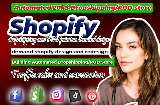 Gig Preview - Build automated shopify dropshipping store, redesign shopify website