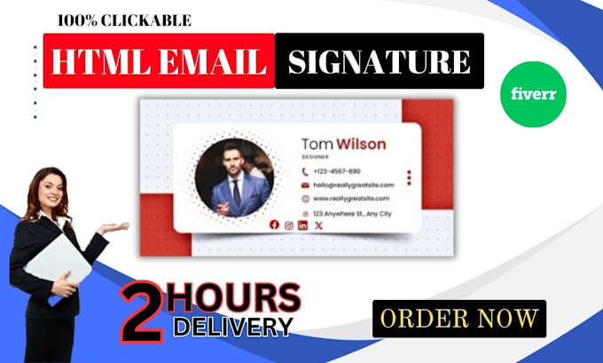 Bestseller - make beautiful clickable HTML email signature for gmail, outlook, and apple