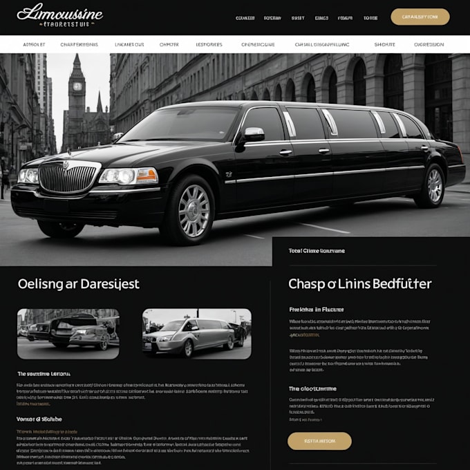 Gig Preview - Design limousine, chauffeur, car rental and taxi booking website