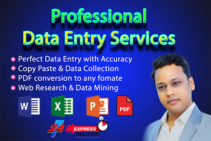 Gig Preview - Expert with accuracy data entry, typing, copy paste 12 years experience