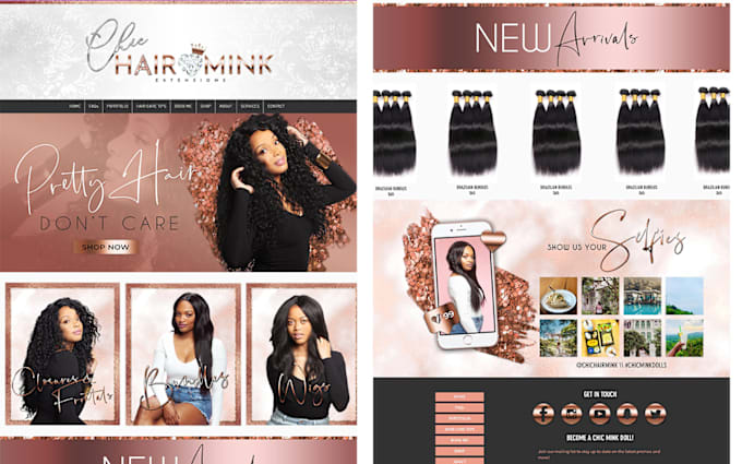 Gig Preview - Hair extension website shopify hair extension website hair extension website