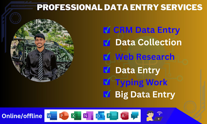 Gig Preview - Do fast accurate data entry, web research, and excel work