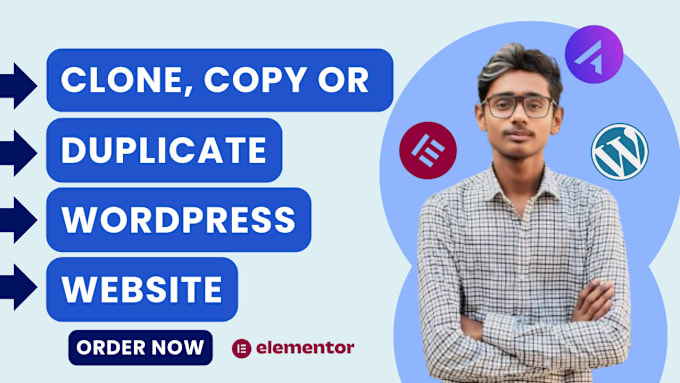 Gig Preview - Clone copy or duplicate website in wordpress with licensed elmentor