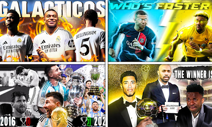 Gig Preview - Make the best football youtube thumbnail