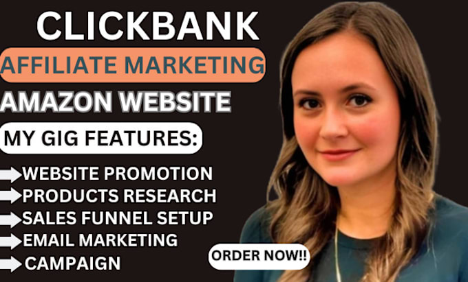 Gig Preview - Setup clickbank affiliate marketing amazon affiliate website sales funnel