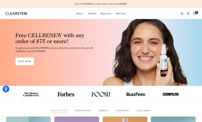 Gig Preview - Do skincare shopify store beauty shopify store contouring website