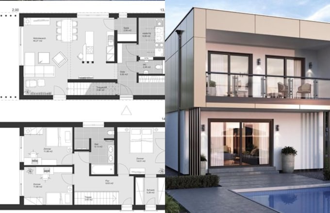 Gig Preview - 3d architectural visualization and draw house plan with exterior interior render