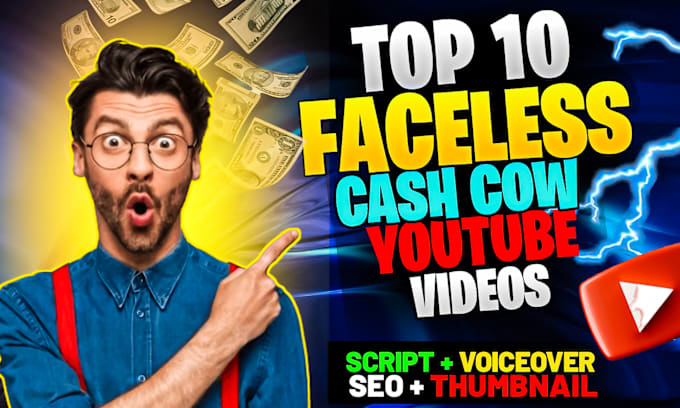 Bestseller - create youtube automation channel top 10 cash cow faceless videos