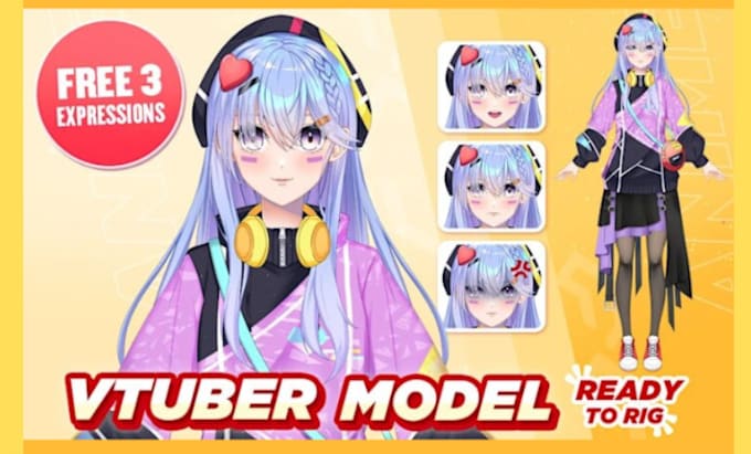 Gig Preview - Draw your high quality live2d vtuber model in anime style ready to rig