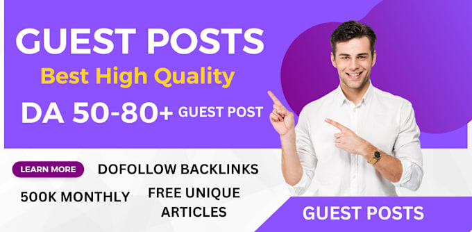 Gig Preview - Gust posts high da backlink with dofollow SEO