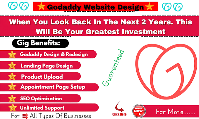 Gig Preview - Godaddy website design godaddy website redesign godaddy website design weebly