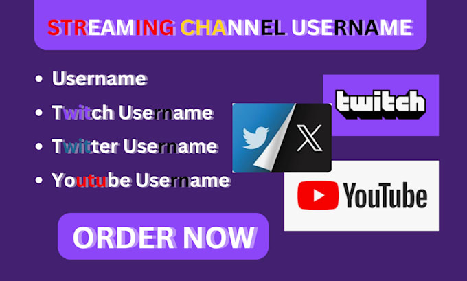 Gig Preview - Find rare twitch username youtube username twitter username to your channel name