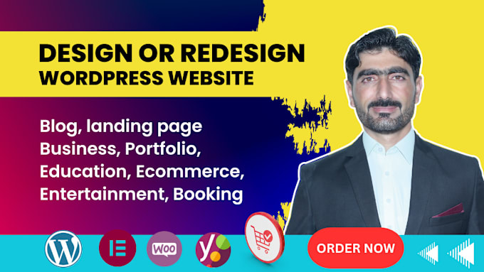 Gig Preview - Design or redesign business, blog, portfolio,  ecommerce wordpress website