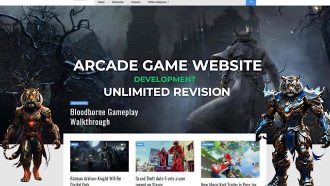 Bestseller - develop arcade game website tournament website online games on wordpress