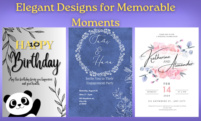 Gig Preview - Design custom invitation cards for all special events