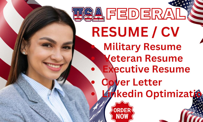 Bestseller - create an ats federal resume cover letter linkedin for military veteran resume