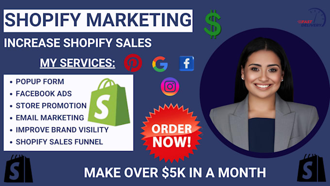 Gig Preview - Increase shopify sales, shopify marketing store promotion