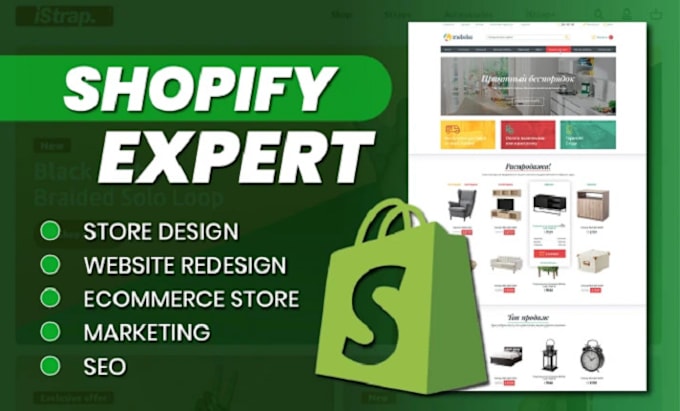 Gig Preview - Build shopify dropshipping store, store redesign ,  ecommerce store