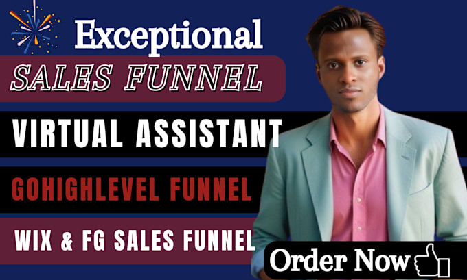 Gig Preview - Gohighlevel virtual assistant, fg sales funnel landing page, wix sales funnel